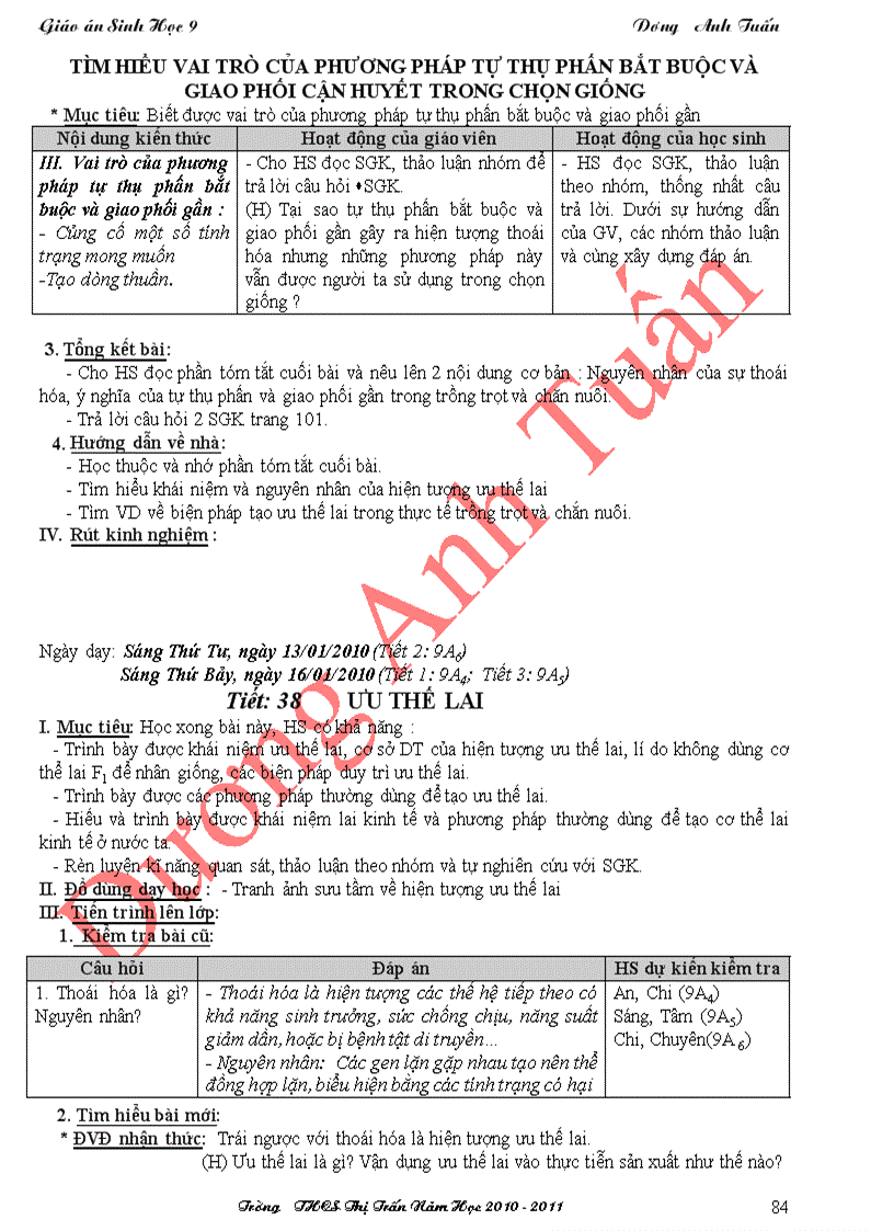 image for page Sinh Học 9 HKI 3 cột chuẩn