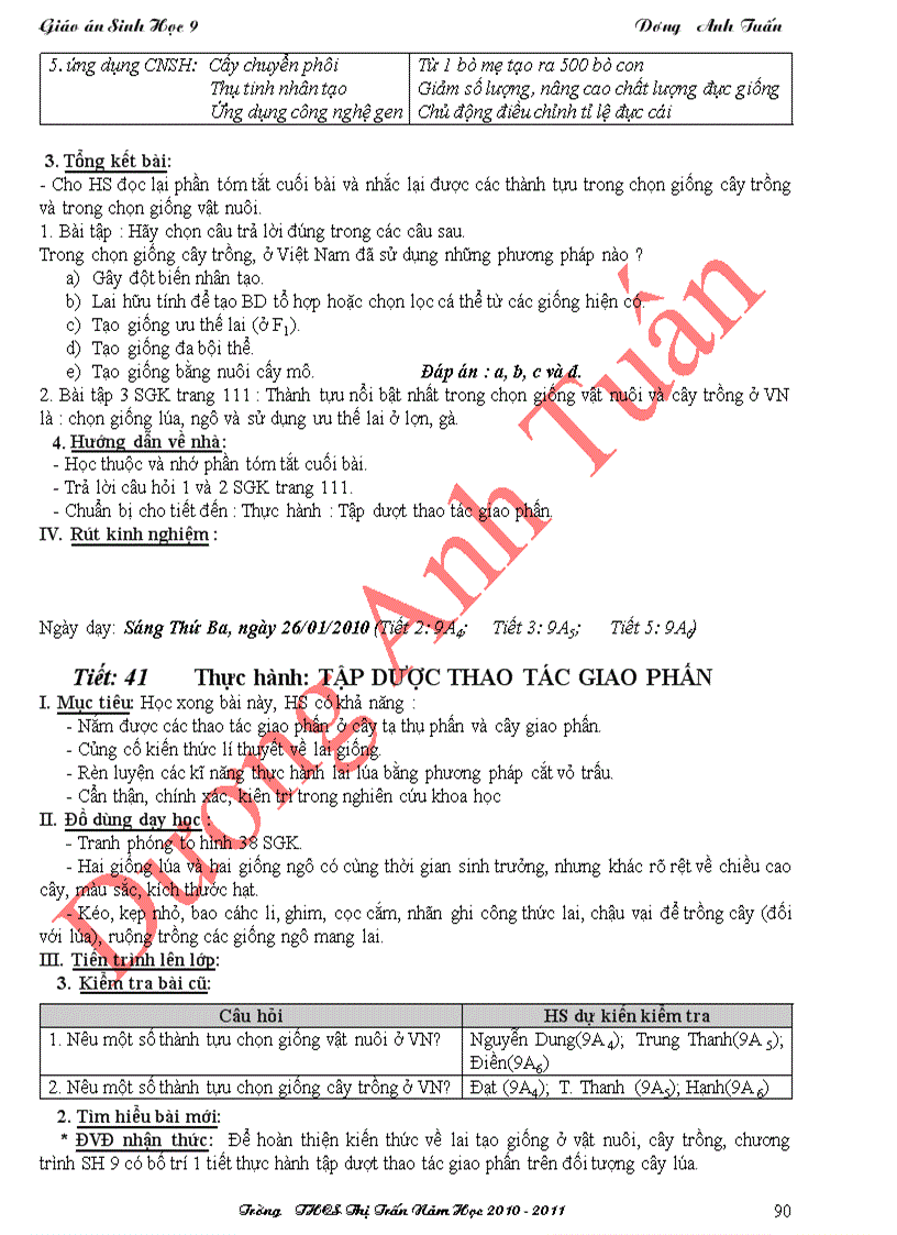 image for page Sinh Học 9 HKI 3 cột chuẩn