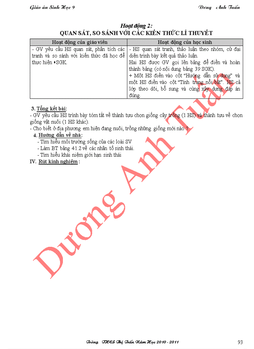 image for page Sinh Học 9 HKI 3 cột chuẩn