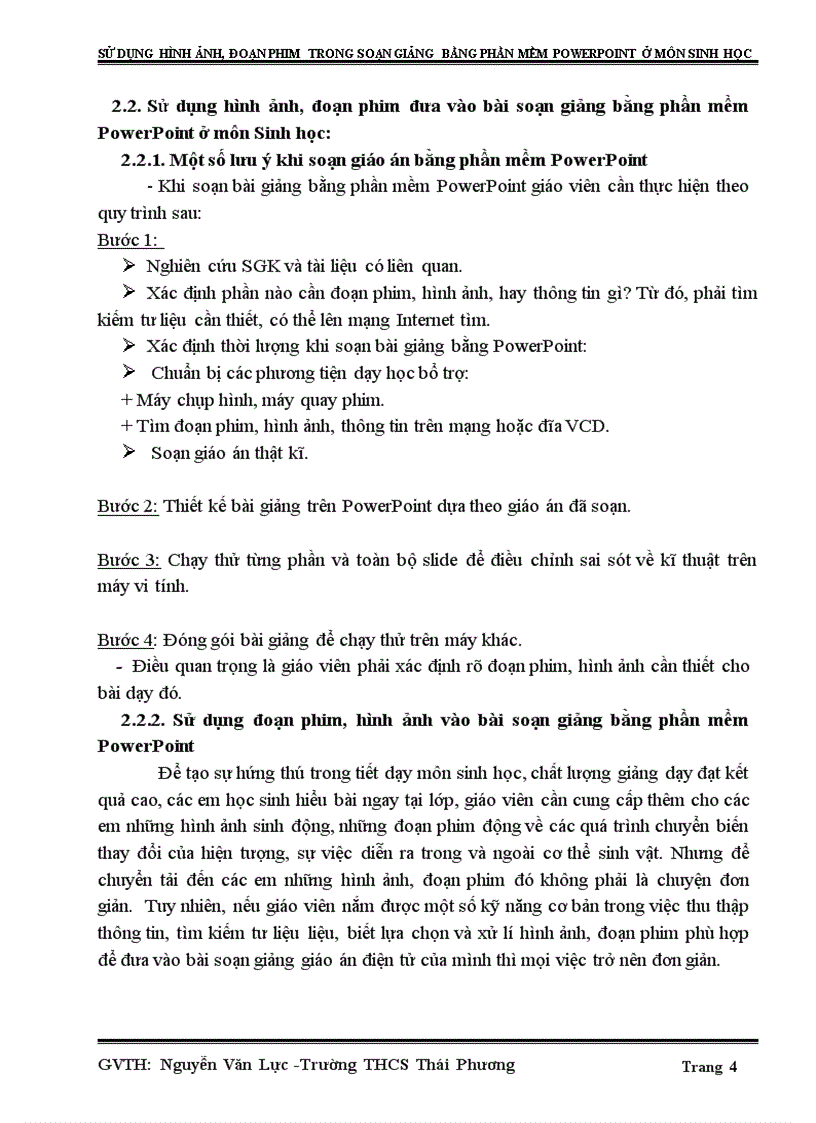 image for page Sử dụng hình ảnh đoạn phim trong soạn giảng bằng phần mềm powerpoint ở môn sinh học