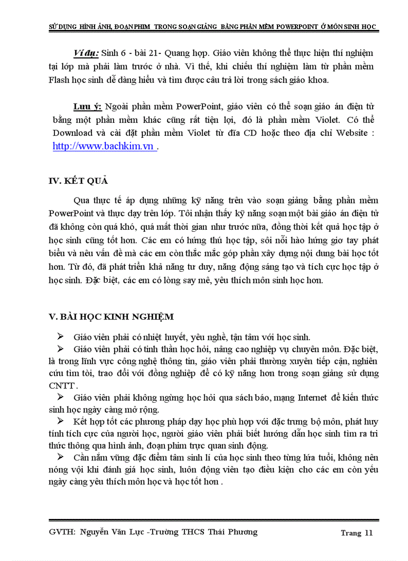 image for page Sử dụng hình ảnh đoạn phim trong soạn giảng bằng phần mềm powerpoint ở môn sinh học