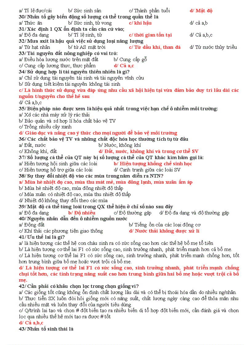 image for page Trắc nghiệm sinh 9 hk2