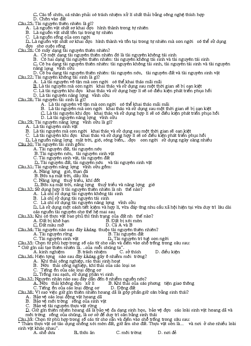 image for page Trắc nghiệm Sinh 9 HKII