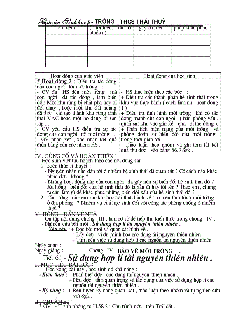 image for page Trọn bộ Giáo án Sinh 9