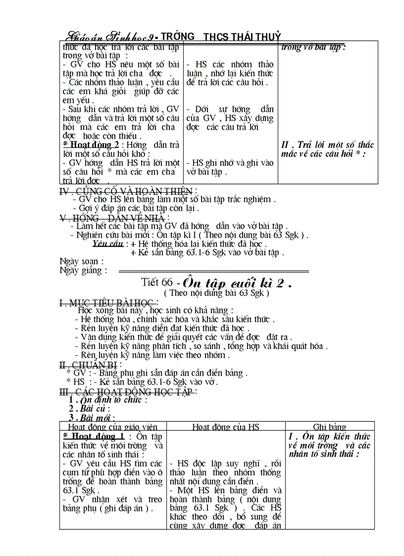 image for page Trọn bộ Giáo án Sinh 9