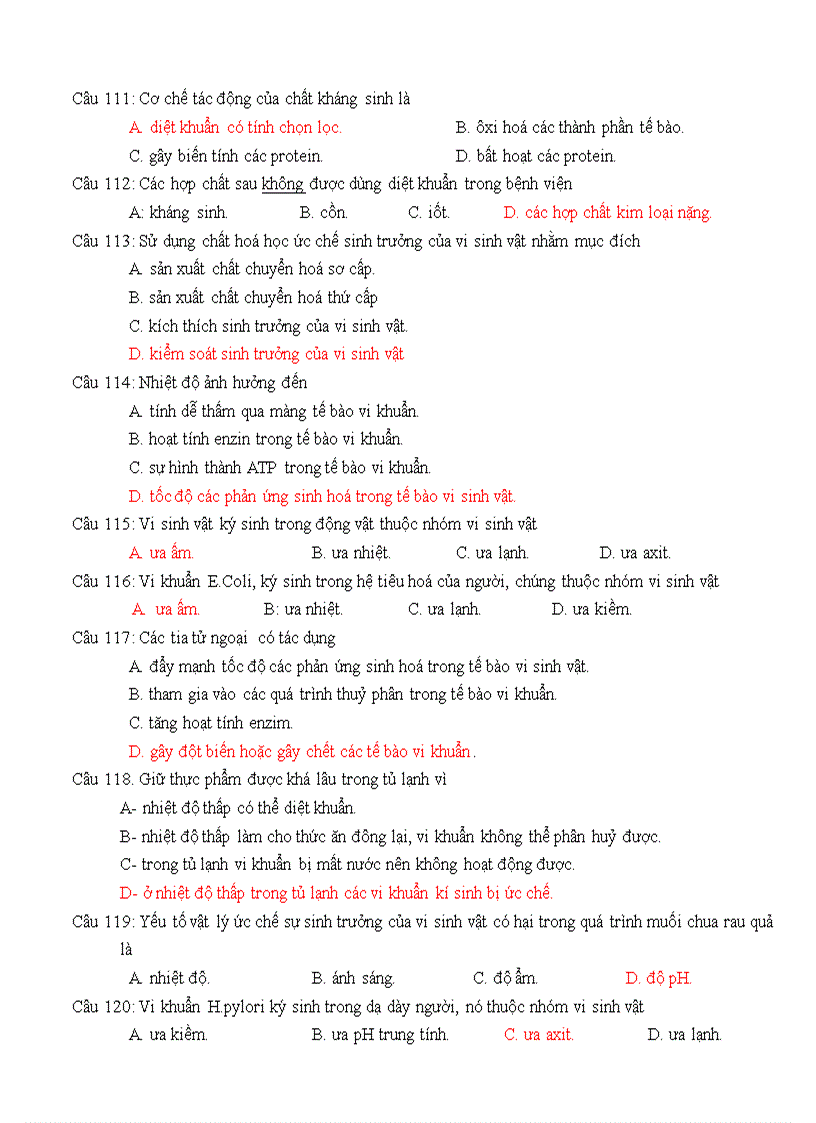 image for page 160 cau hoi on tap sinh 10 thi hk II