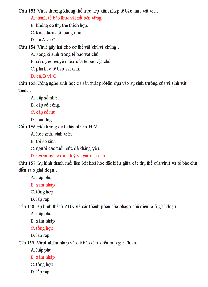 image for page 160 cau hoi on tap sinh 10 thi hk II