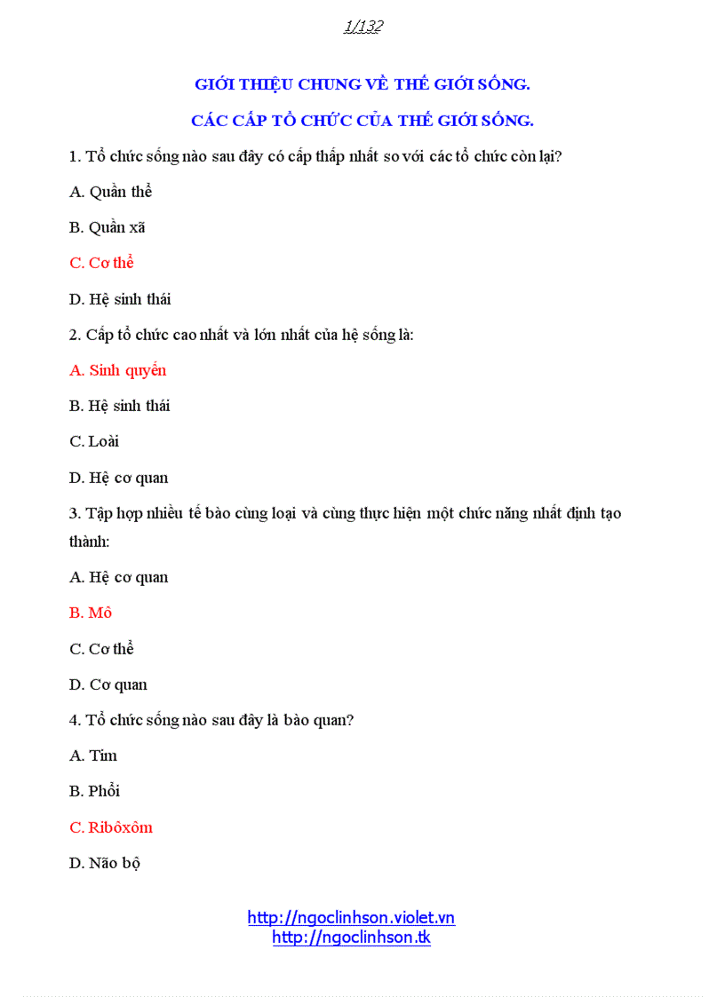 image for page 579 câu trắc nghiệm đáp án theo chương bài Sinh học 10