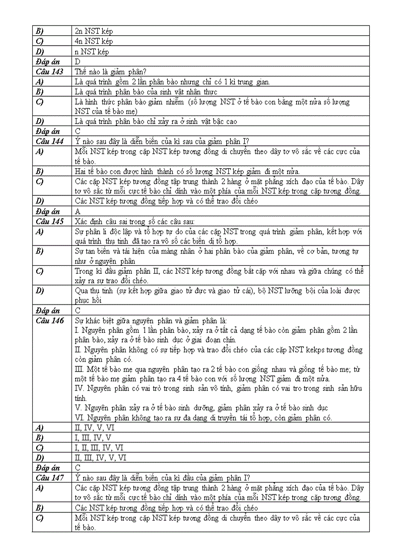 image for page BT trắc nghiệm phần 2 Sinh học tế bào