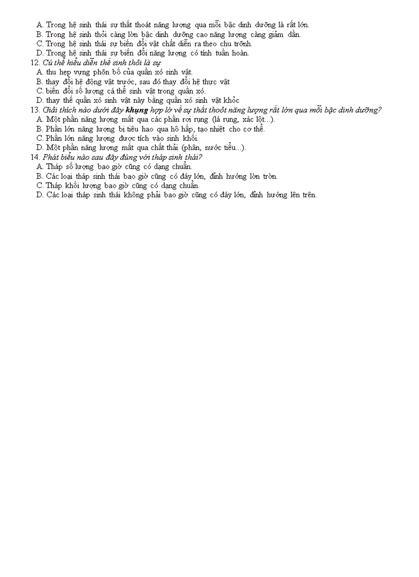 image for page Câu hỏi ôn tập Sinh 10 HKII