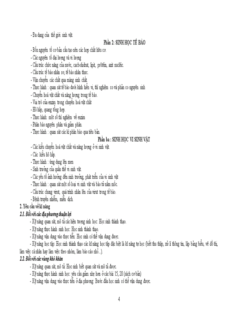 image for page Chuẩn kt kn sinh học 10