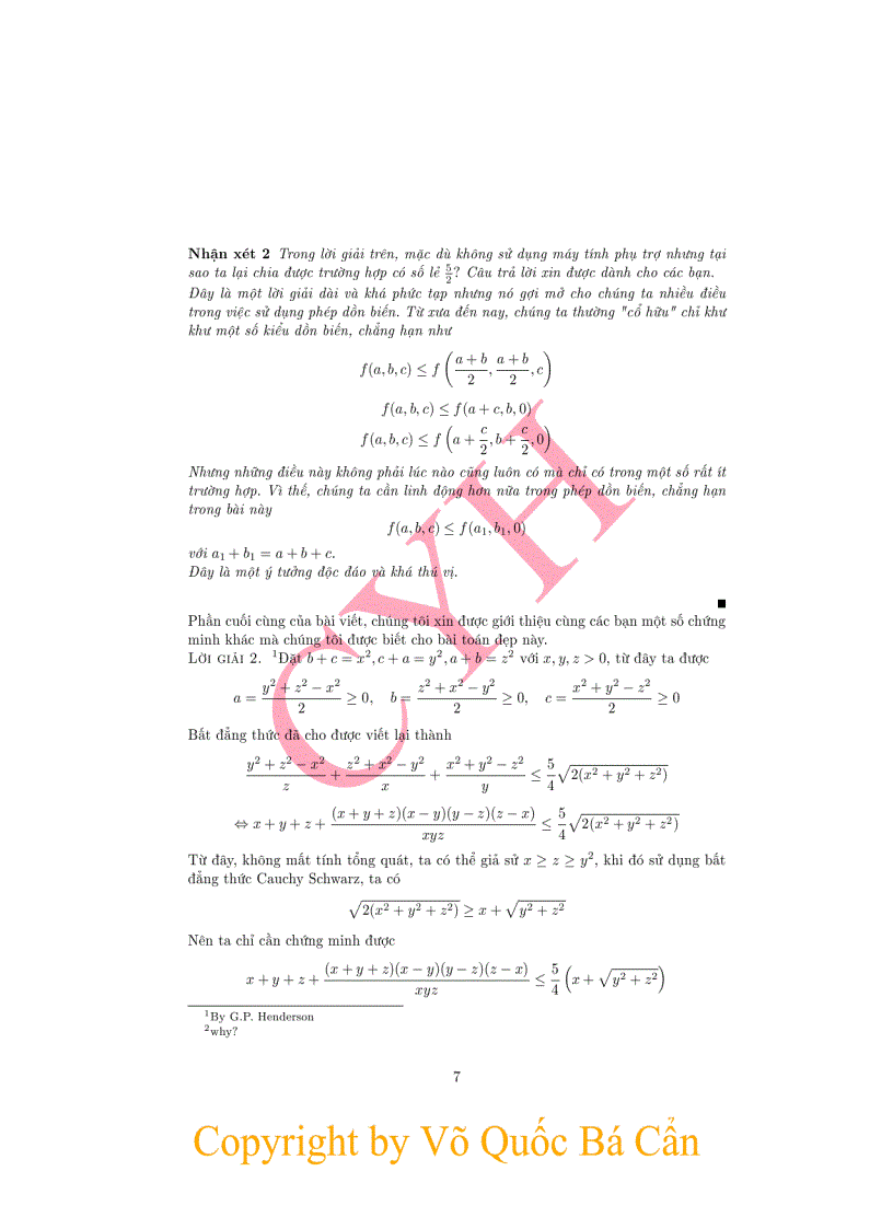 image for page Chứng minh BĐT bằng phương pháp dồn biến cổ điển
