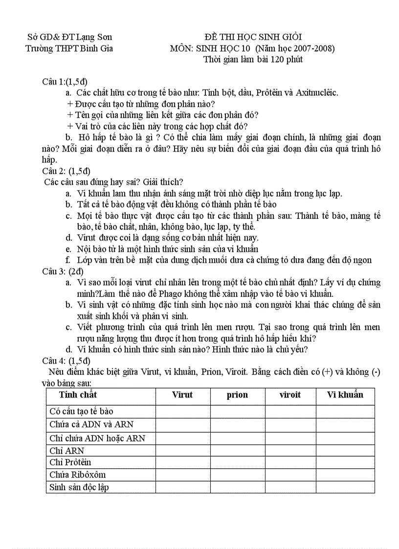 image for page Đề HSG sinh học 10