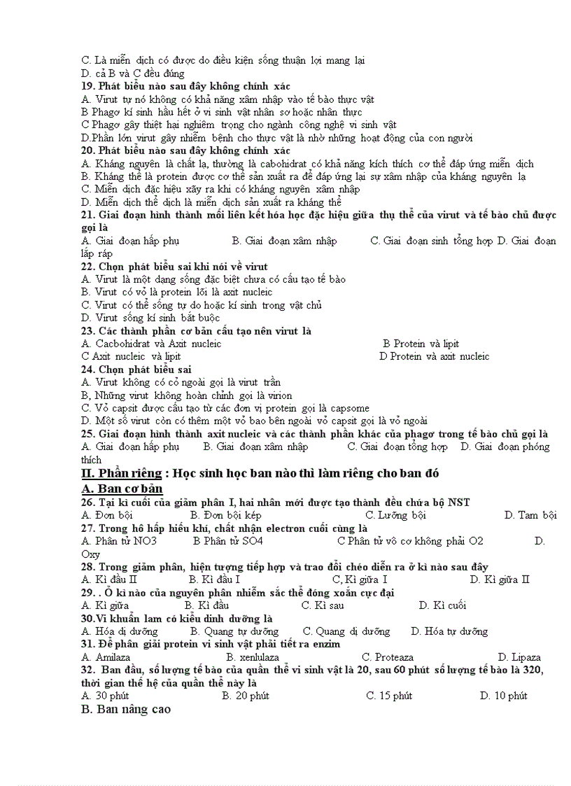 image for page Đề KT Sinh 10 HK II 15