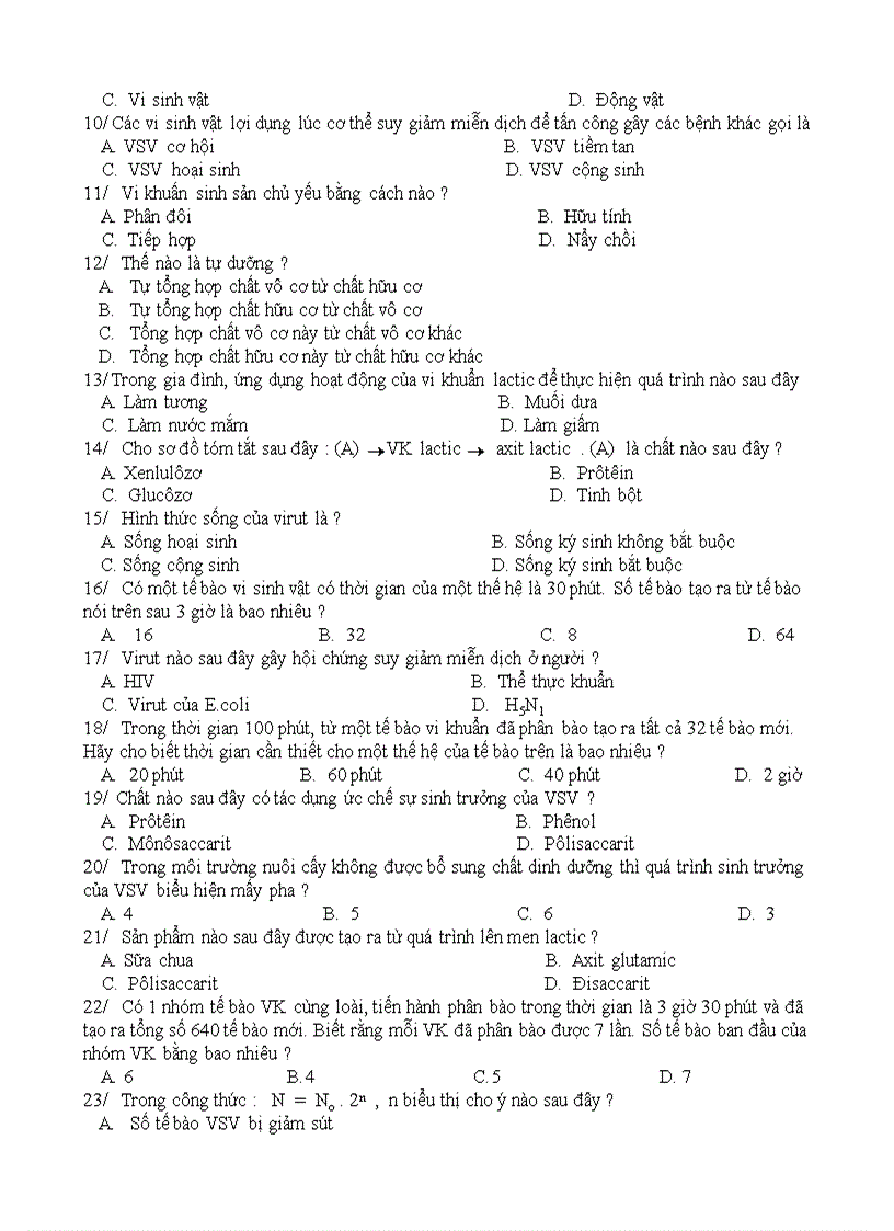 image for page Đề KT Sinh 10 HK II 7