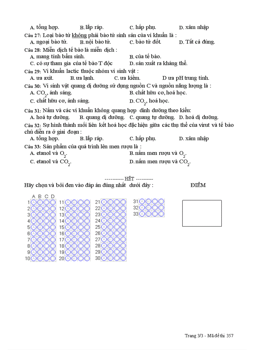 image for page Đề Sinh 10 KT HK II số 1