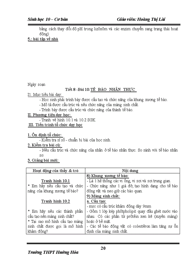 image for page Giáo án 10 cơ bản