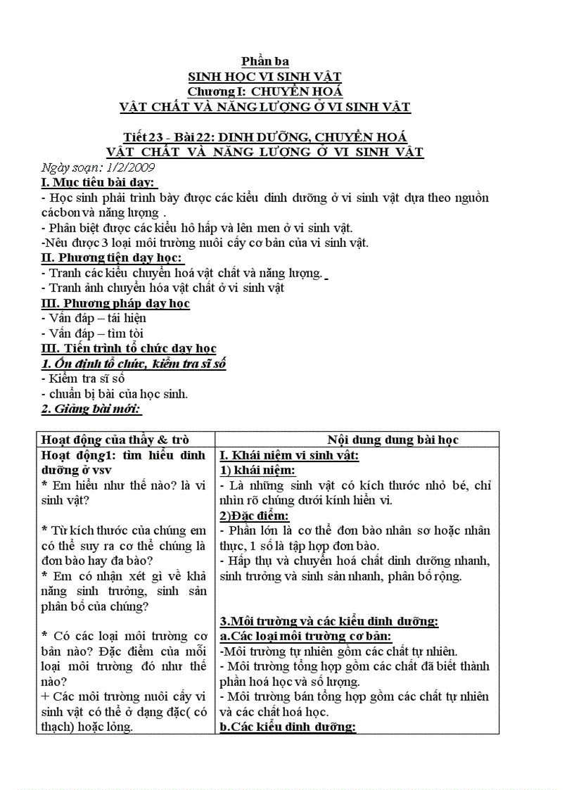 image for page Giáo án Bài 20 22 Sinh 10 CB