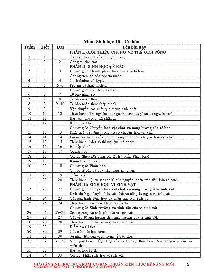 Giáo án sinh 10 cả năm chuẩn KTKN mới