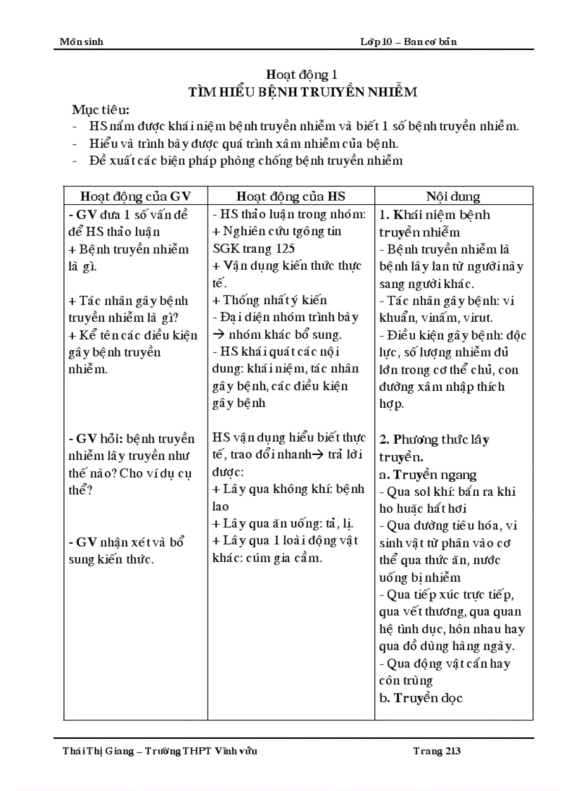 image for page Giao an sinh 10 CB rat chi tiet