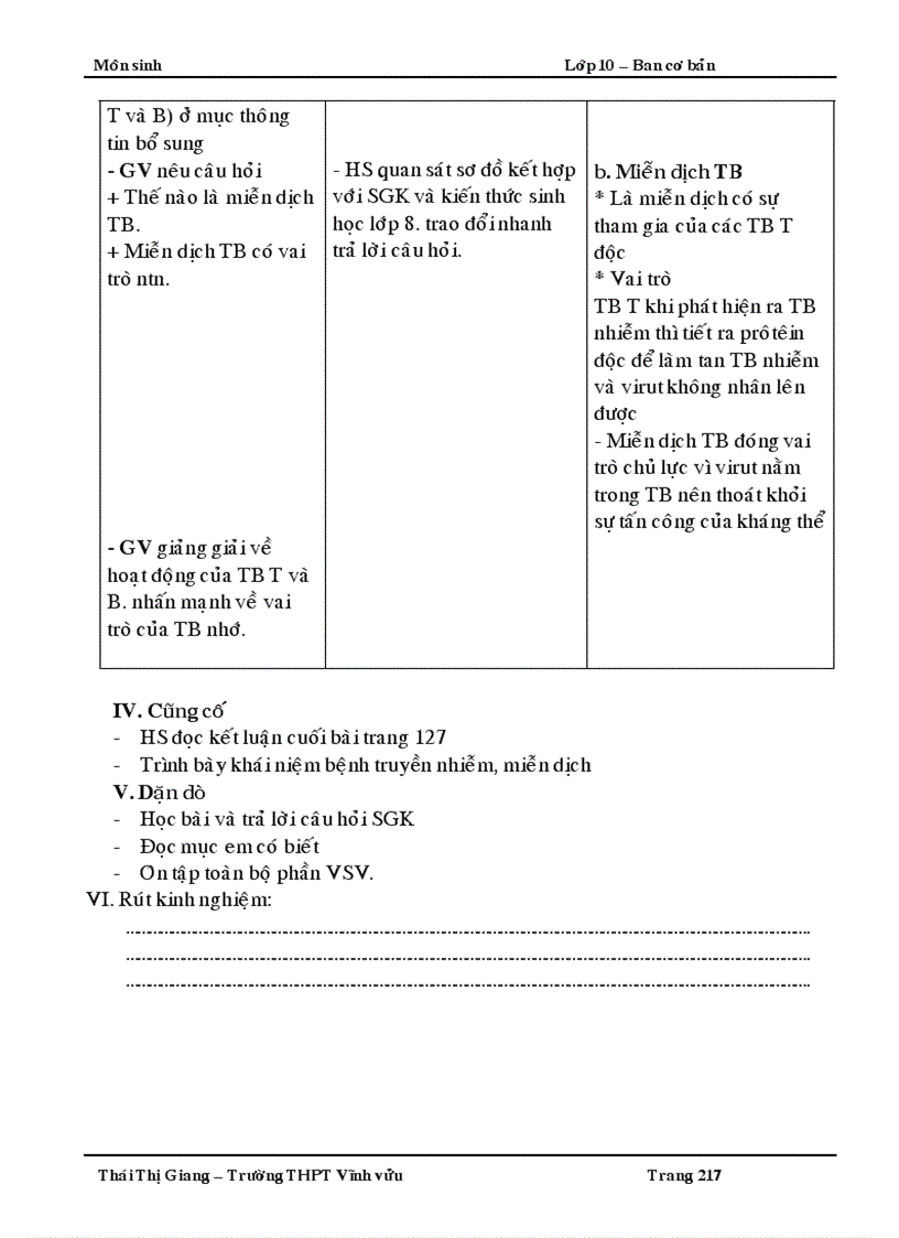 image for page Giao an sinh 10 CB rat chi tiet