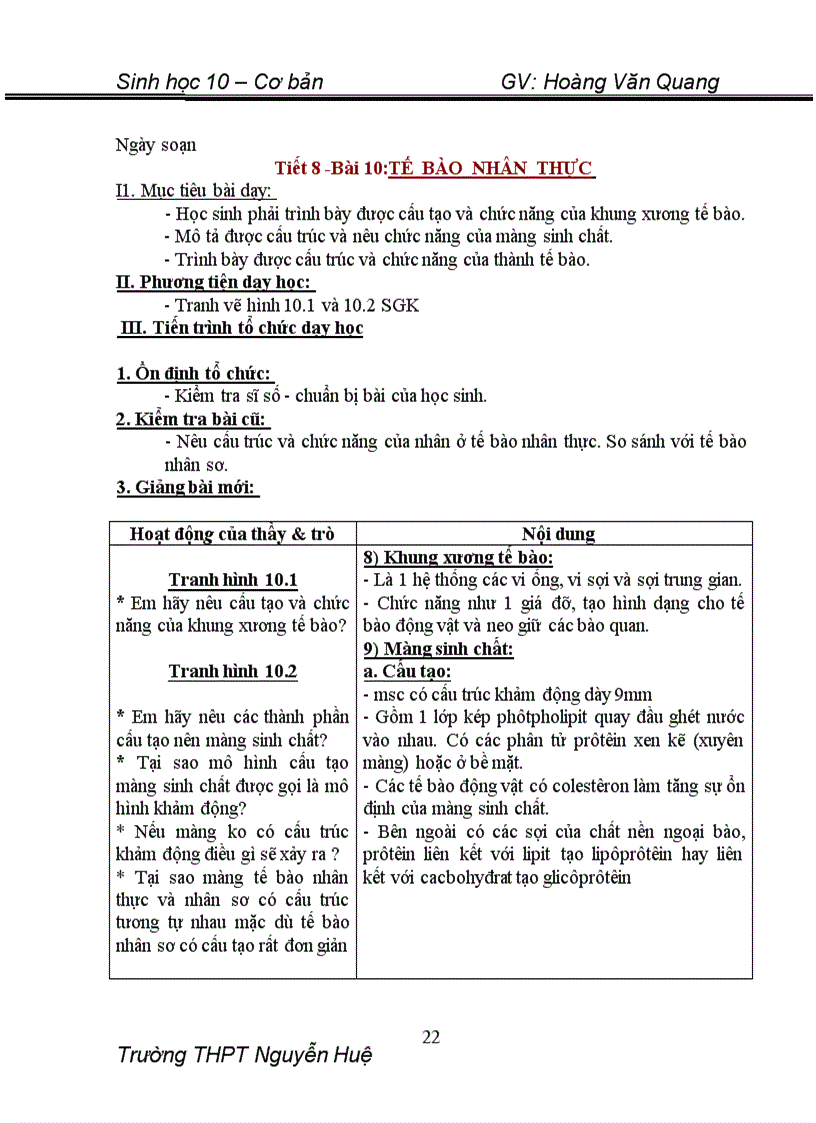 image for page Giáo án sinh 10 cơ bản đầy đủ cực hay