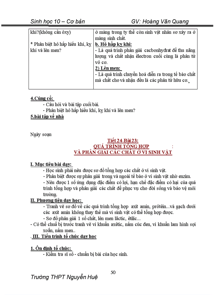 image for page Giáo án sinh 10 cơ bản đầy đủ cực hay