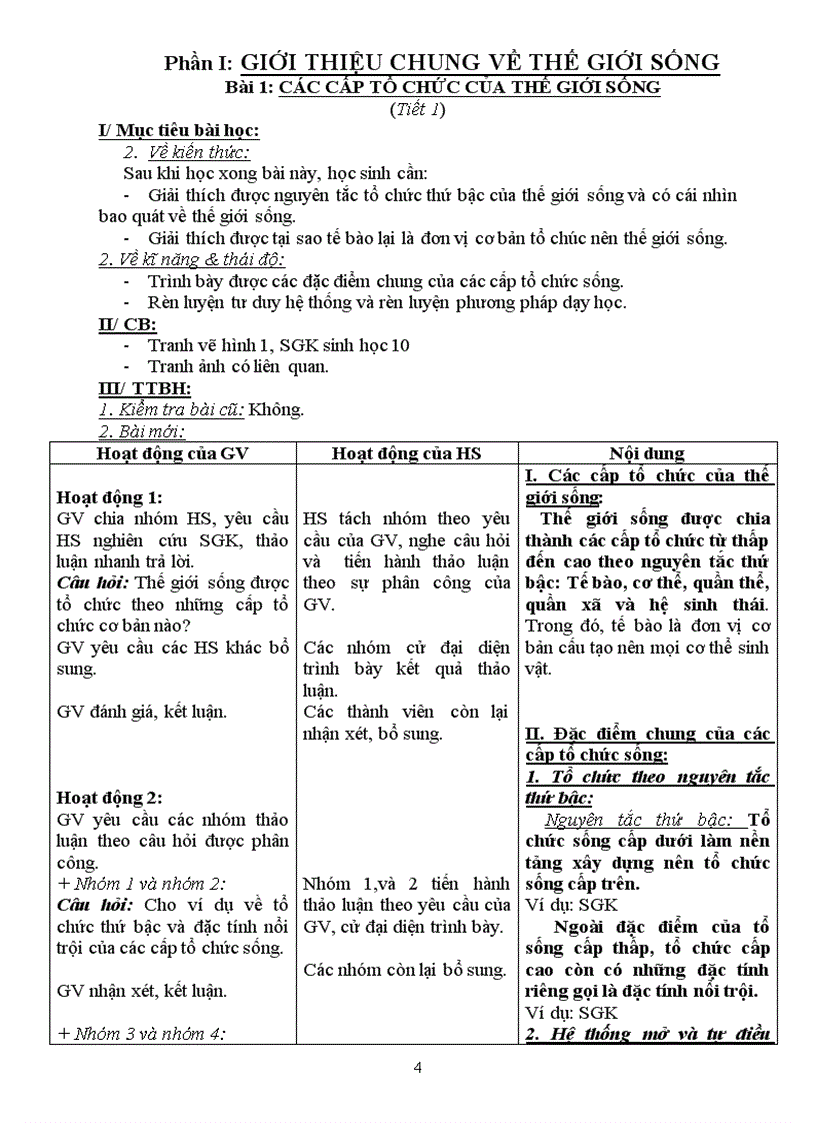 image for page Giáo Án Sinh 10 Theo Chuẩn KT KN 2010