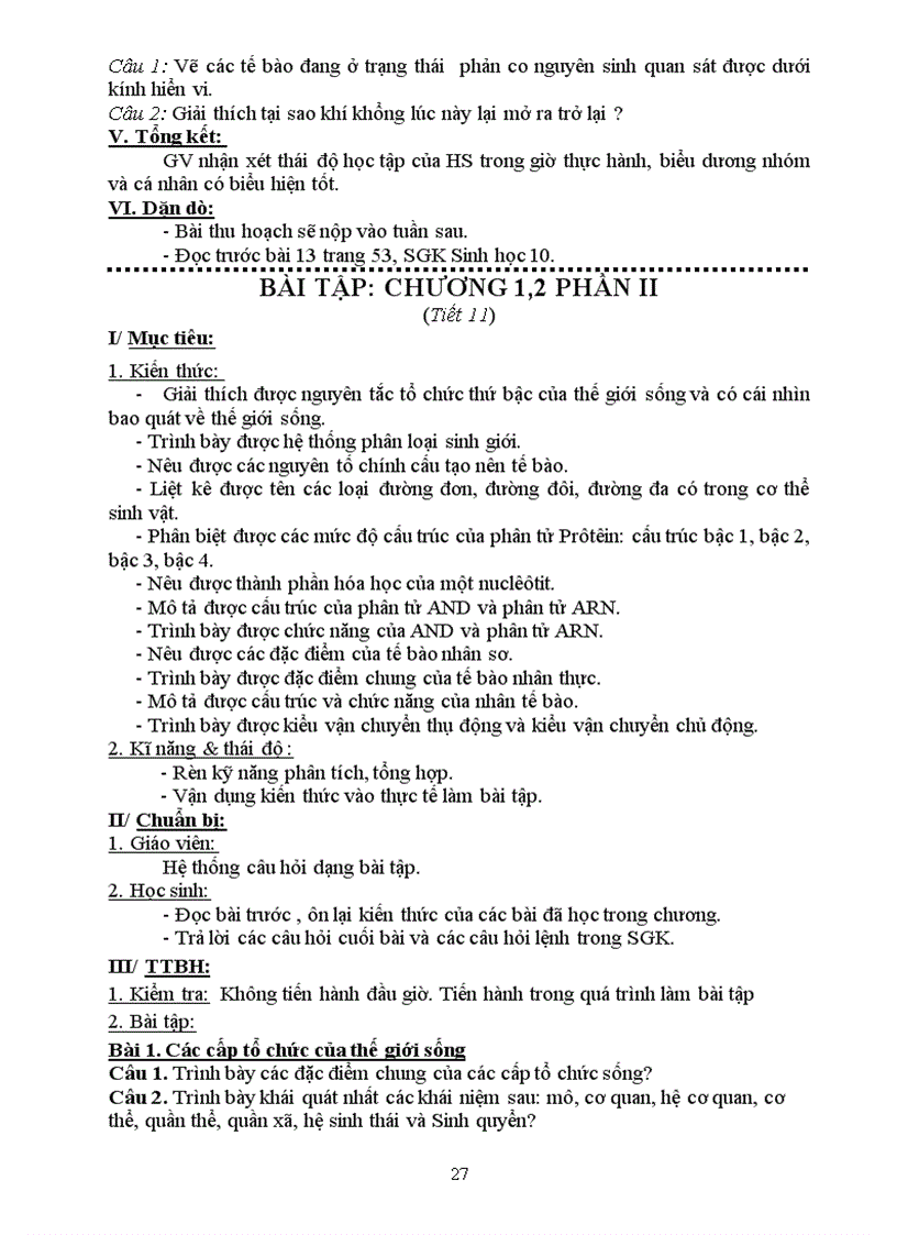 image for page Giáo Án Sinh 10 Theo Chuẩn KT KN 2010
