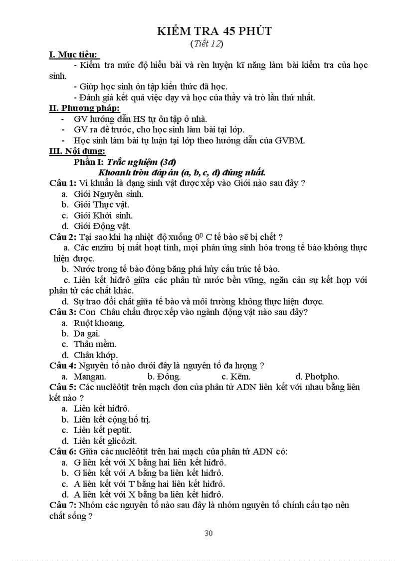 image for page Giáo Án Sinh 10 Theo Chuẩn KT KN 2010