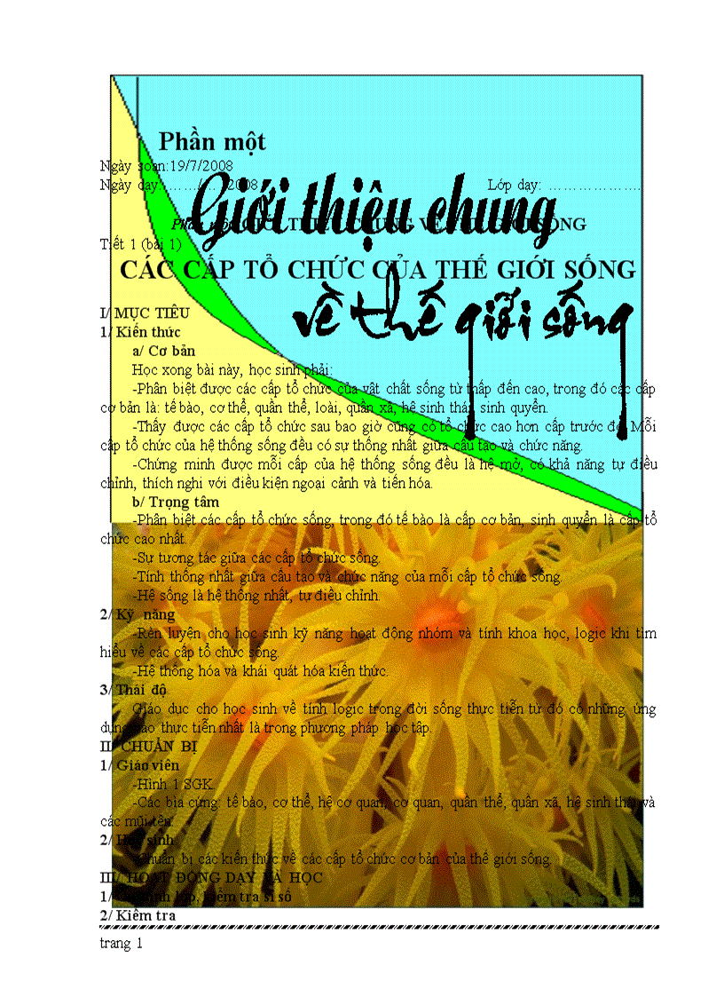 image for page Giáo án Sinh 10 Nâng cao 1