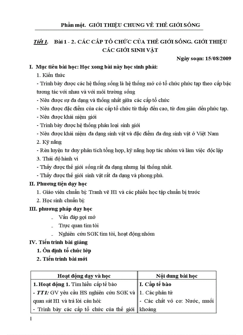 image for page Giáo án Sinh 10 Nâng cao 2