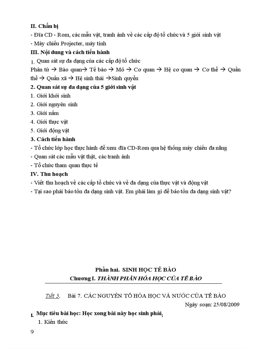 image for page Giáo án Sinh 10 Nâng cao 2