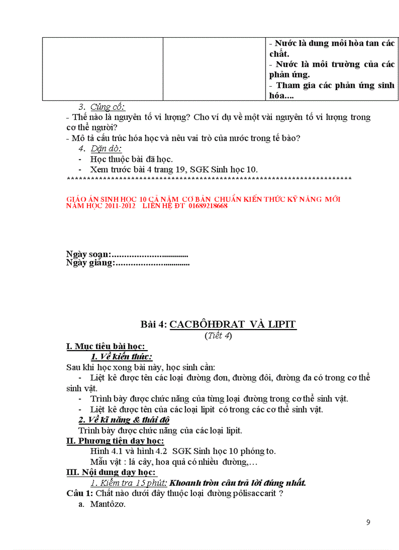 image for page Giáo án Sinh học 10 chuẩn mới 2012