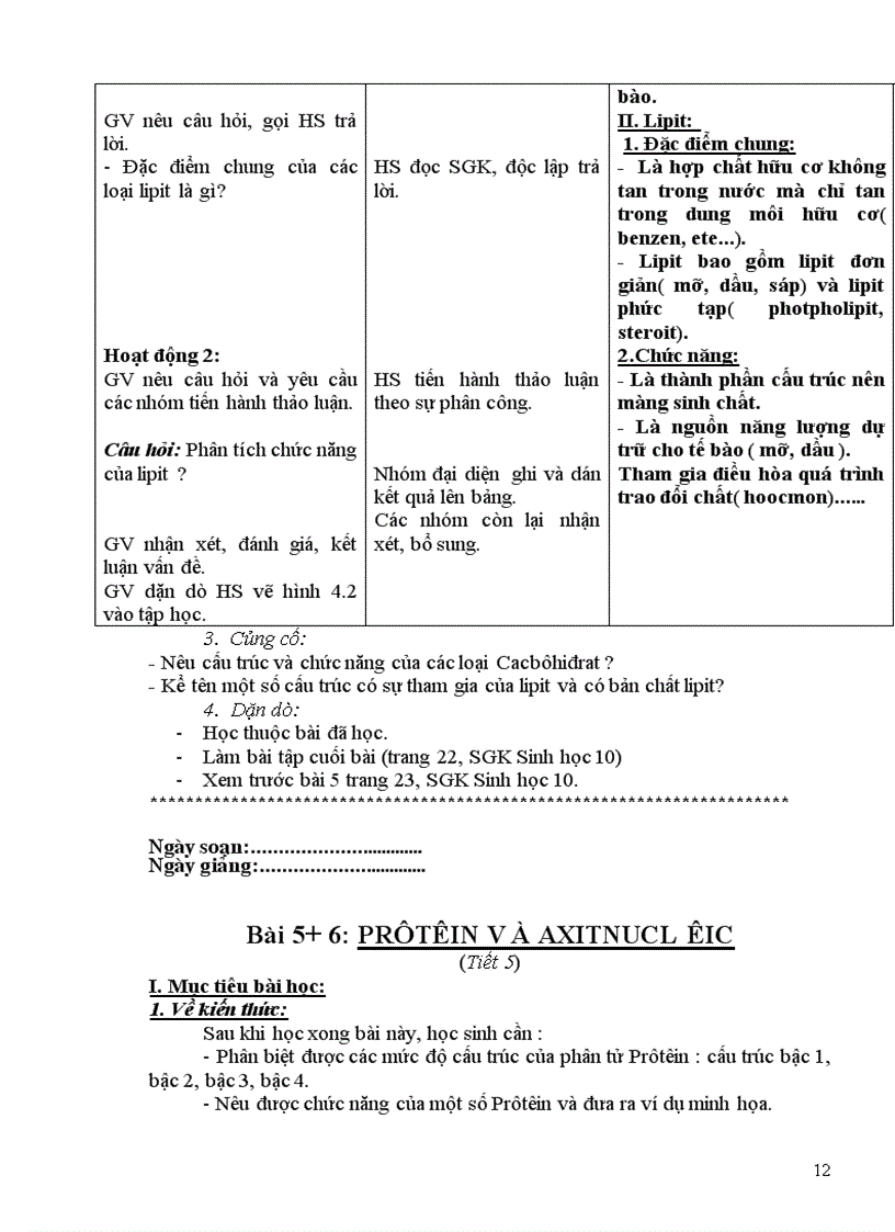image for page Giáo án Sinh học 10 chuẩn mới 2012