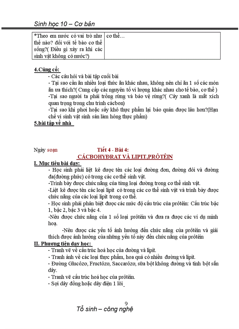image for page Giáo án Sinh lớp 10 cơ bản toàn tập
