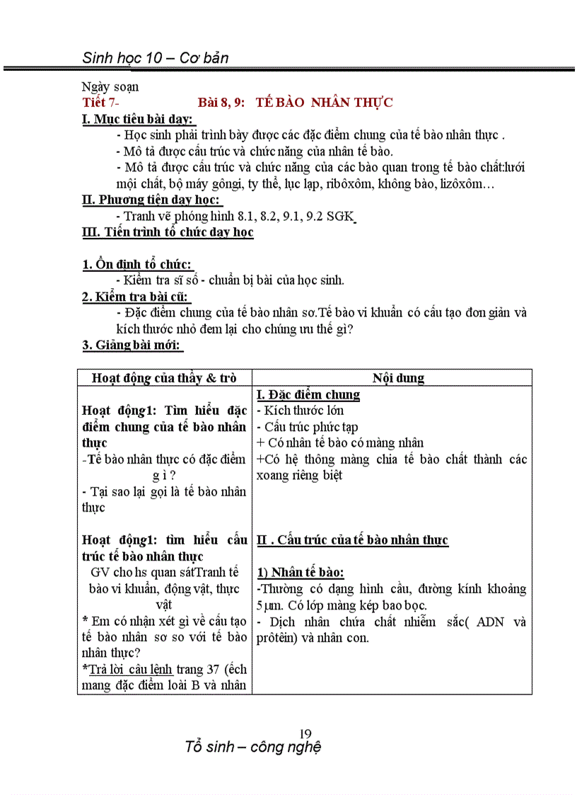 image for page Giáo án Sinh lớp 10 cơ bản toàn tập