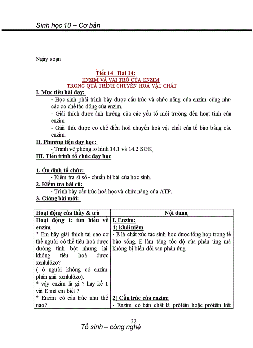 image for page Giáo án Sinh lớp 10 cơ bản toàn tập