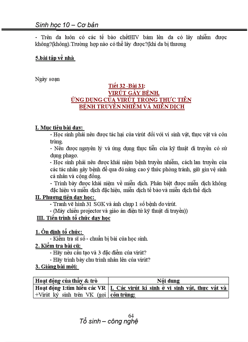 image for page Giáo án Sinh lớp 10 cơ bản toàn tập