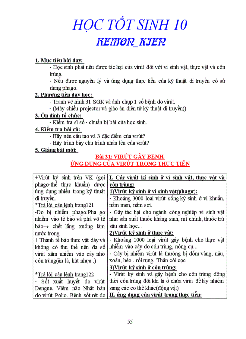 image for page Giáo án sinh học 10 Cơ bản 1