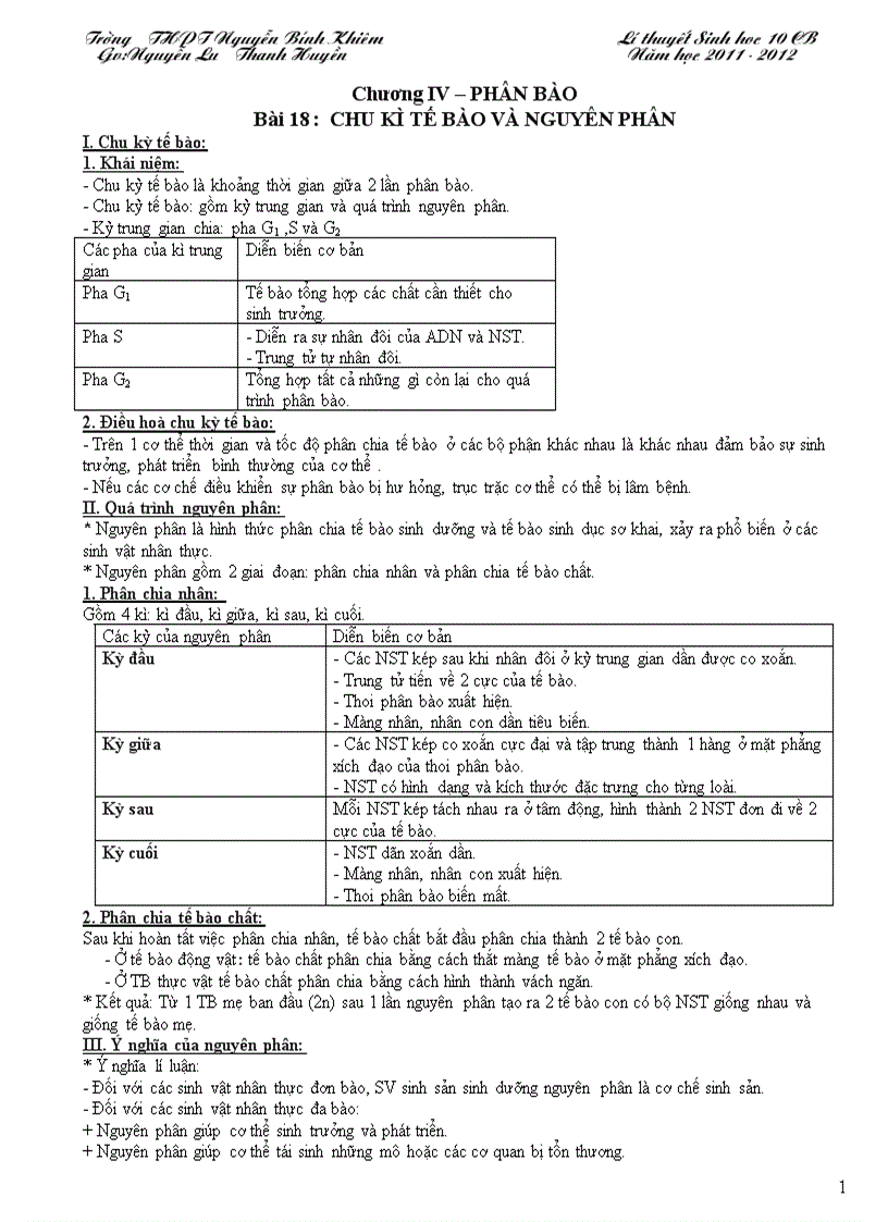 image for page Lí thuyết ôn kiểm tra 1 tiết k2 Sinh 10
