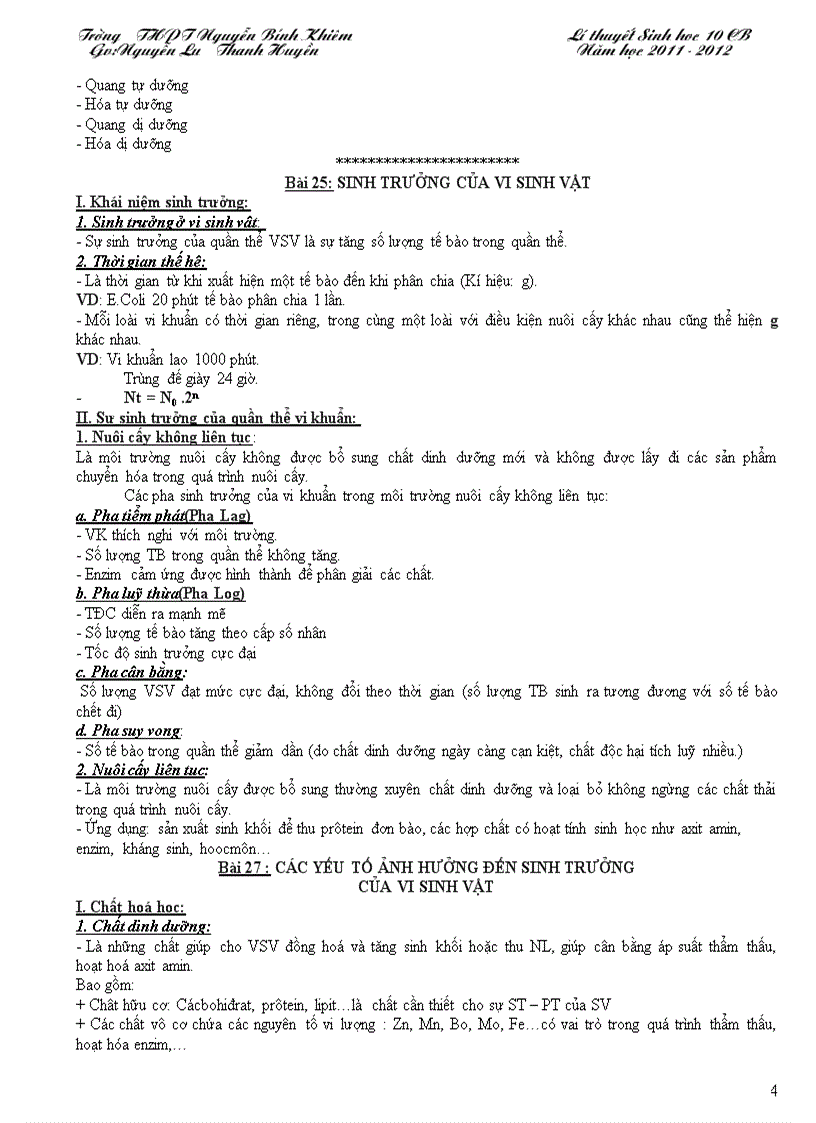 image for page Lí thuyết ôn kiểm tra 1 tiết k2 Sinh 10