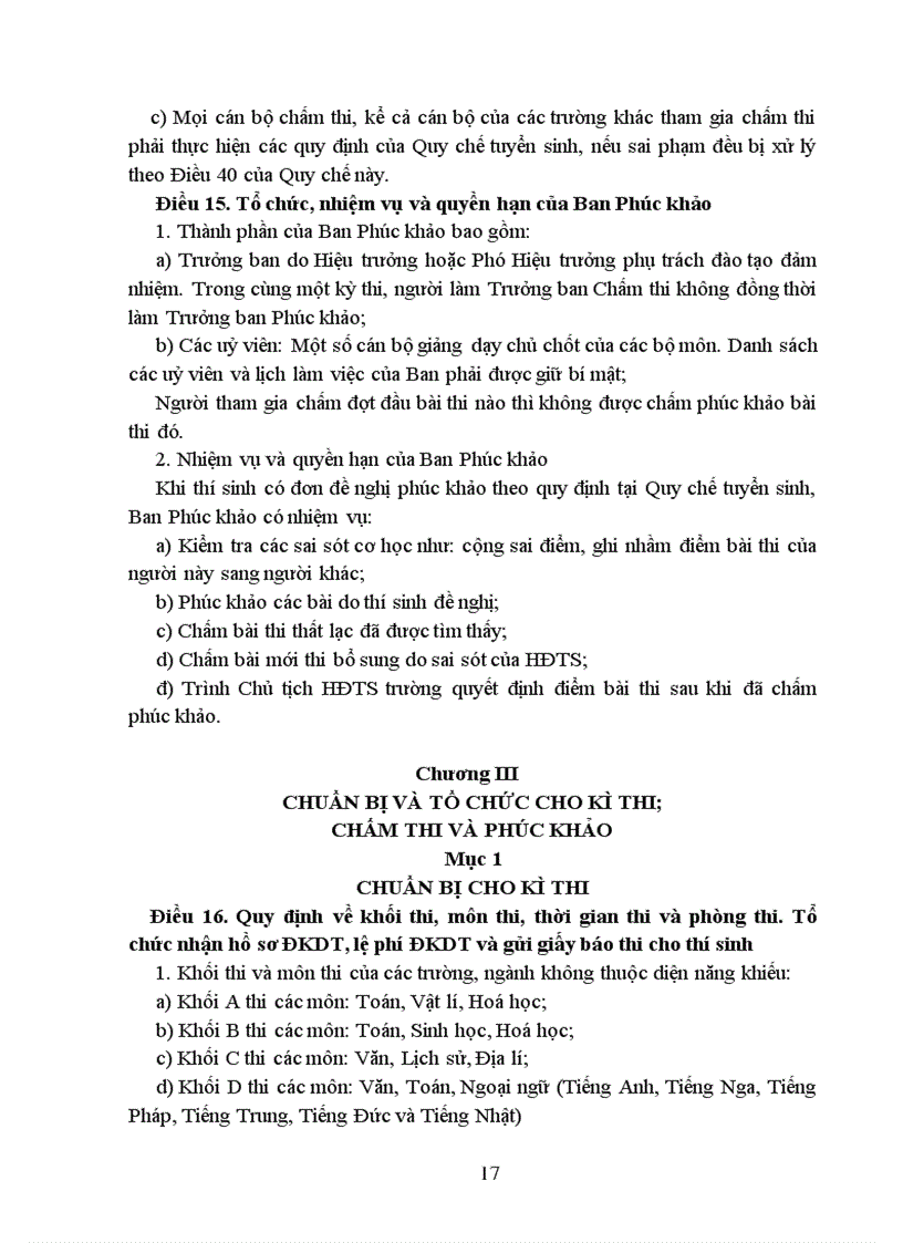 image for page Quy chế thi TS ĐH CĐ