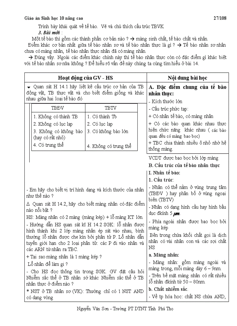 image for page Si10 Giáo án Sinh học 10 nâng cao
