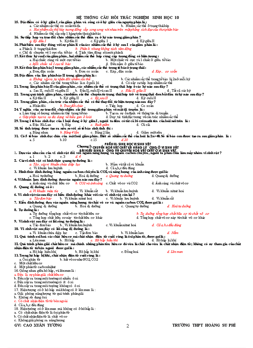 image for page Trac nghiem sh10 hkii