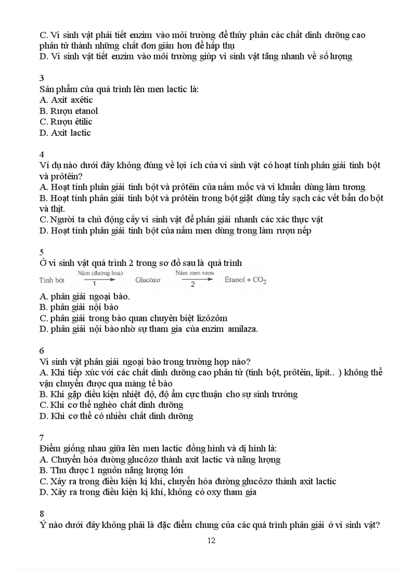 image for page Trắc nghiệm sinh học 10 theo từng bài trong SGK NC HK II