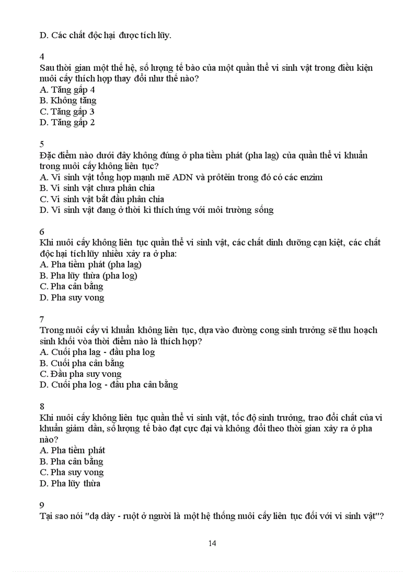 image for page Trắc nghiệm sinh học 10 theo từng bài trong SGK NC HK II