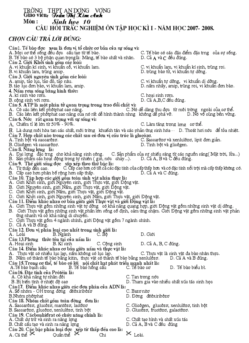 image for page Trac nghiem sinh hoc 10 coban