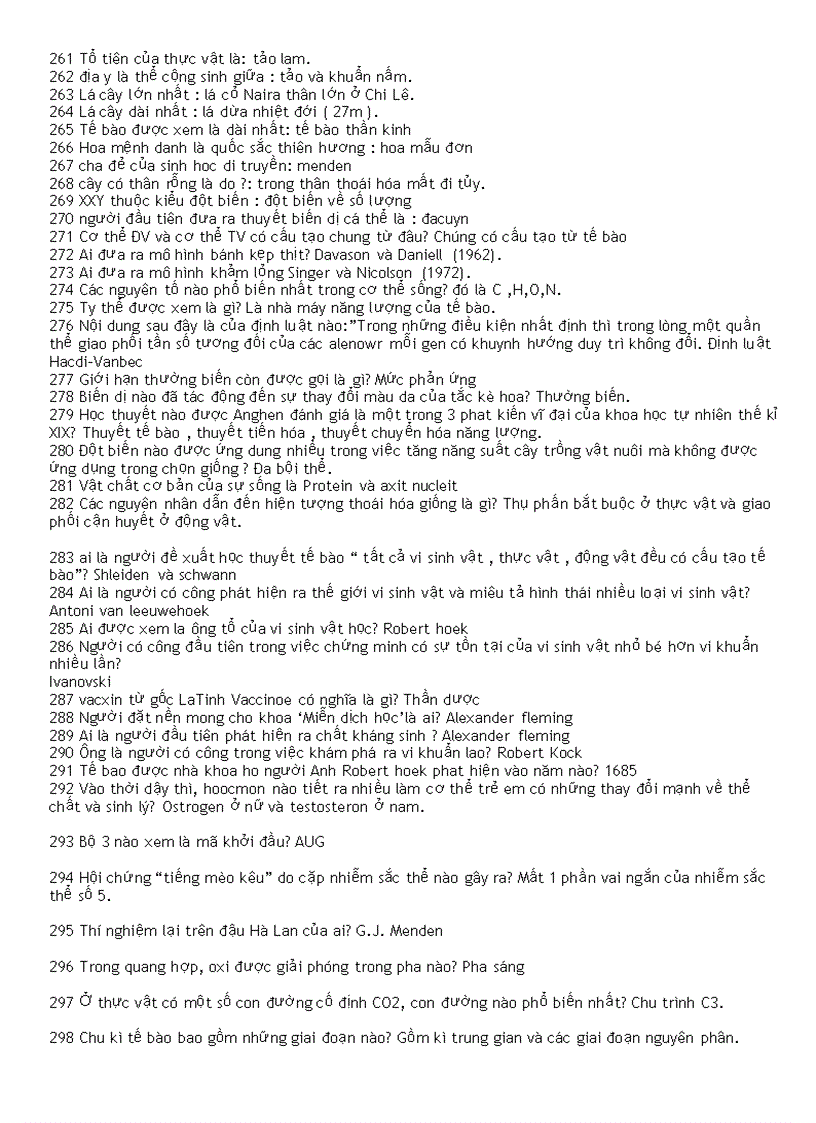 image for page Ba trăm câu hỏi nhanh sinh học