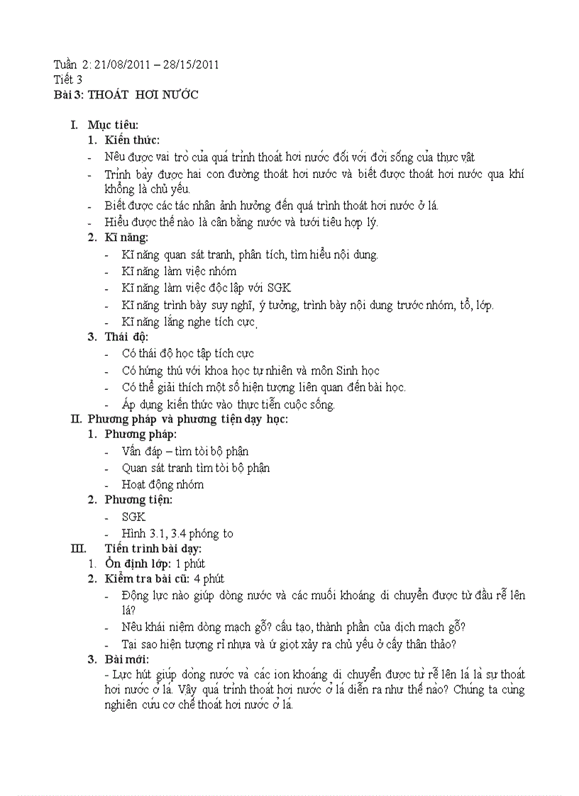 image for page Bài 3 sinh học 11 thoát hơi nước